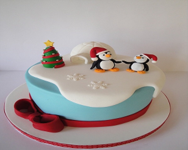 Penguin Fondant Cake